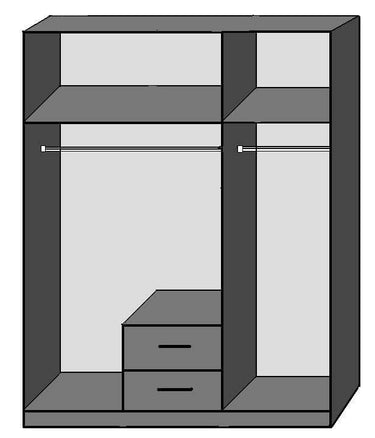 Venice Alpine White Elegant Triple Wardrobe with Drawers and Integrated Mirror - UK Luxury Furniture